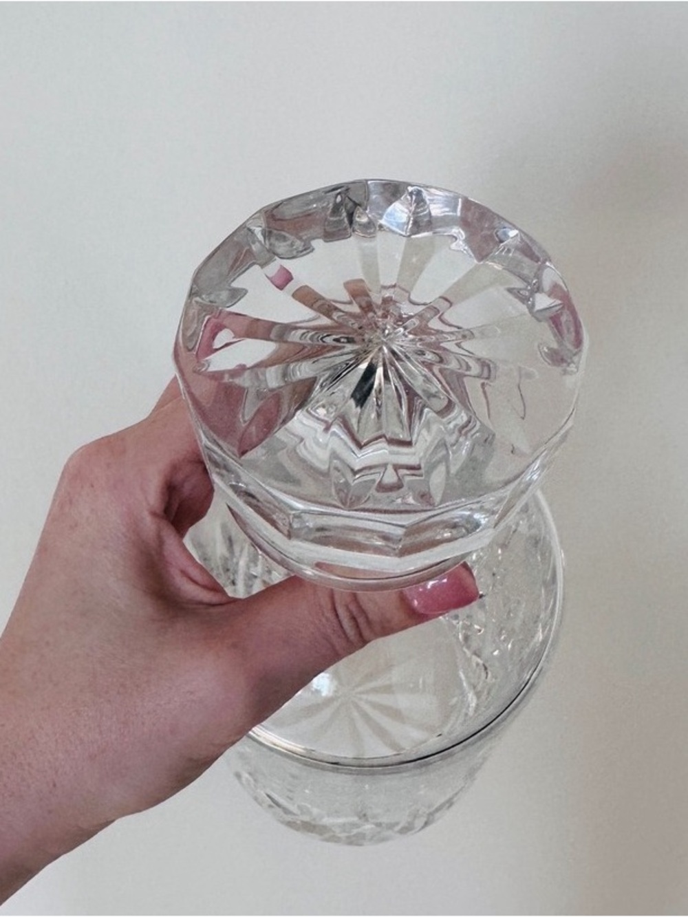 Clear Cut-Glass Carafe with Stopper - Crystal-Look Home Accent